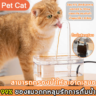 PET CAT🐱 น้ำพุแมว โปร่งใส น้ำพุน้องหมา น้ำพุสัตว์เลี้ยง มีใส่กรองน้ำ กรองน้ำสำหรับสัตว์เลี้ยง น้ำพุแมวสัตว์เลี้ยงอัตโนมัติ