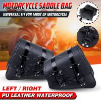 [hot]Motorcycle Saddlebags Left Right Side Tool Bag Luggage Storage Pouch Saddle Bag PU Leather Universal For Honda/Yamaha/Suzuki