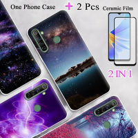 แบบ2 IN 1สำหรับ Realme 5 5i 6i เคสโทรศัพท์พร้อมฟิล์มกันรอยกันกระแทกป้องกันหน้าจอเซรามิกแบบโค้ง