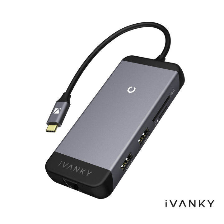 ivanky-7in1-usb-c-hub-ชารจ์ไฟ-pd-100w-1จอ-4k-30hz-usb-c-usb-a-sd-card-gigabit-ethernet-รับประกัน-1ปี