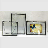 Modern Copper Glass Picture Frames Geometric Metal Photo Folder Herbarium Creative Art Double Sided Gifts Home Decoration Crafts