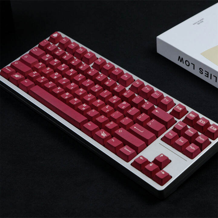 129คีย์ชุด-gmk-blot-สีแดงข้อความเหมือนกับ-pbt-ย้อมระเหิด-lightproof-หมวกที่สำคัญเชอร์รี่รายละเอียดปุ่มกดสำหรับ-mx-สวิทช์แป้นพิมพ์