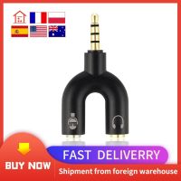 【CW】 3.5mm Splitter Stereo Plug U shape Audio Mic amp; Headphone Earphone Adapters for PS4 PC Laptop Ear Headset dropshi