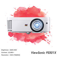 โปรเจคเตอร์ Viewsonic PS501X__(XGA / 3600 ANSI Lumens) รับประกันเครื่อง 3 ปีเต็ม Onsite Pick and Drop Service