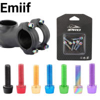 Emiif  6 ชิ้น/แพ็คM5x18mmไทเทเนียมMTBจักรยานพวงมาลัยHandlebar Stemสกรูสกรู