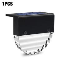 【❖New Hot❖】 sdis shop ไฟส่องบันไดพลังงานแสงอาทิตย์1/4Pcs Rgb Led ขั้นบันไดลานสนามหญ้าทางเดินรั้วไฟสนามกันน้ำโคมไฟดาดฟ้าสำหรับภูมิทัศน์สวน