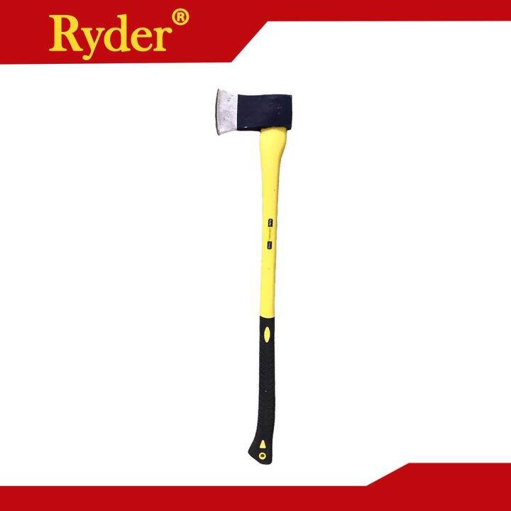 RYDER Tools Axe for Wood Big Carbon Steel Blade Wood Handle, Fiberglass