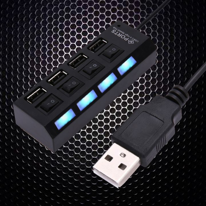 vktech-4พอร์ต-usb-แท่นชาร์จแท่นชาร์จด่วนพร้อมไฟแสดงสถานะและสวิตช์