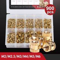 ▽ Insert Nut Assortment Kit M2 M2.5 M3 M4 M5 M6 Brass Female Thread Knurled Embedment Nuts for 3D Printing Injection 900/1300 Pcs