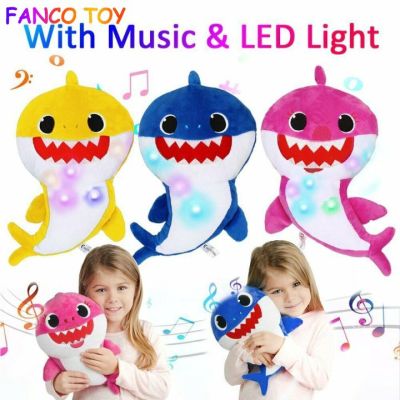 32CM baby shark plush toy with music Sound Baby Cartoon Stuffed Plush Toys Singing English Song for kids trending toys in tiktok
