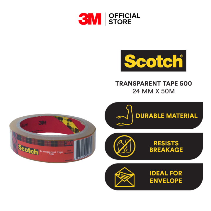 3M Scotch Transparent Tape 500, 18mmx50M | Lazada PH