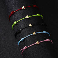 สร้อยคอรูปผีเสื้อบัตรกระดาษ Woven สำหรับผู้ชายผู้หญิงกำไลข้อมือปรับได้ขนาดเล็กแฟชั่นแบบใหม่และประณีตขายส่งจากโรงงาน