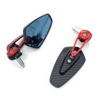 1Pair Motorcycle Rearview Mirror Carbon Fiber Pattern Handlebar Modified Inverted Rear Mirror Moto Accessories Mirrors