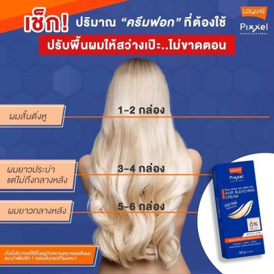 โลแลน พิกเซล แฮร์ บลีชชิ่ง ครีม เจนเทิล เลเวล 60 กรัม 6 % ครีมฟอกสีผมสีบลอนด์อ่อน 8669 Lolane Pixxel Hair Bleaching Cream