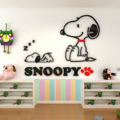 วอลเปเปอร์ลายการ์ตูน Snoopy 3 D มีกาวในตัวสําหรับติดตกแต่งผนังบ้าน