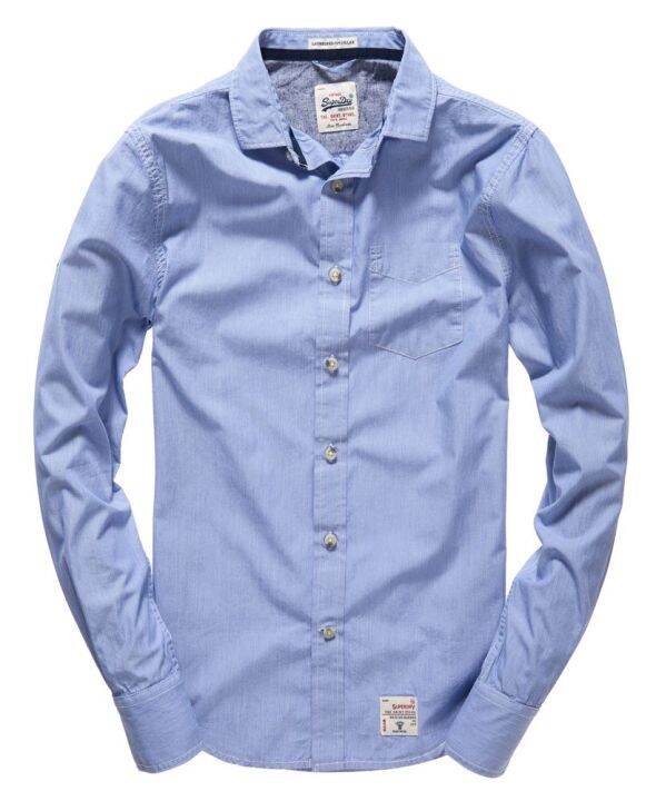 superdry-long-sleeve-laundered-cut-collar-shirt-เสื้อเชิ้ตสำหรับผู้ชาย