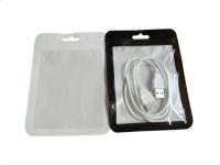 100pcs Black/ White Framed Clear Front Mylar Zip Lock Bags g For Phone Accessories USB cable Hang Hole Ziplock Packaging Bas Food Storage Dispensers