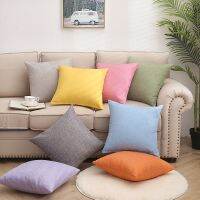 Linen art cotton hemp pillowcase plain car sofa cushion cover Solid color office simple pillowcase decorate