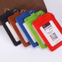 【CW】☎  Leather Card Holder ID Badge Reel Lanyard Necklace Business Organizer Office Supplies