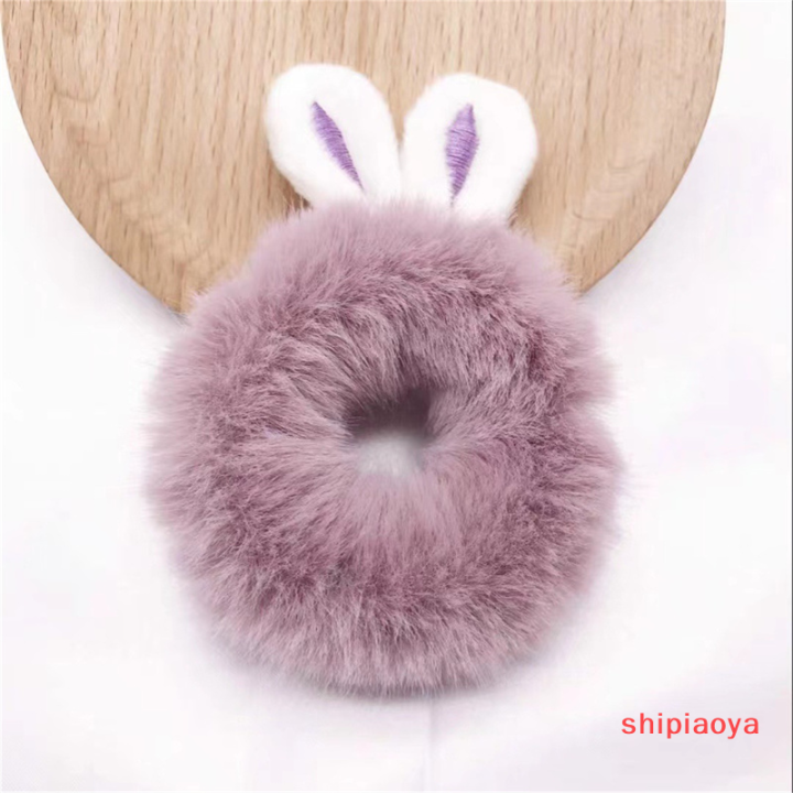 shipiaoya-เชือกผูกผมรูปหูกระต่ายน่ารักน่ารักน่ารักเครื่องประดับผมลูกอมสียืดหยุ่นเด็กผู้หญิง