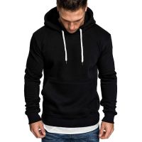 CODDian Zhen spot goods Men Hoodies Slim Fit Hooded Outwear Plain Pure Colour Cosy S-3XL size