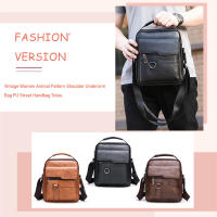 Messenger Bag PU Leather Business Handbags Multi-Pockets Casual Vintage Waterproof Portable Large Capacity For Weekend Vacation