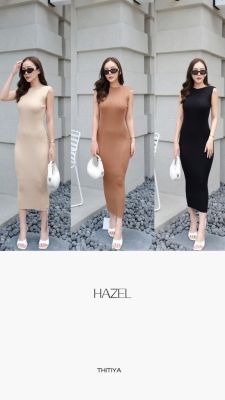 Hazel Dress เดรสผ้าทอไหมพรมคุณภาพสูง ใส่แล้วดูผู้ดีเรียบง่าย สไตล์Old money thitiya (งานจริงรูป2)