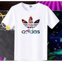 เสื้อยืดสำหรับทั้งหญิงและชายแบรนด์เสื้อแขนสั้นคอกลมแฟชั่นAdidasˉNEWตัวเสื้อคู่แบบหลวมกีฬาเสื้อลำลอง