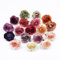 【hot】 10 peças multicolorido rosa falso flores decoração para acessórios caixa de doces scrapbooking broche natal casamento guirlanda presentes