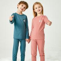 Autumn Winter Uni Thermal Underwear Boys Girls Soft Cotton Sleepwear Children Leisure Nightwear Kids Cute Pajamas 2pieceset