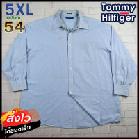 Tommy Hilfiger®แท้ อก 54 ไซส์ 5XL เสื้อเชิ้ตผู้ชาย ทอมมี่ ฮิลฟิกเกอร์ สีฟ้าอ่อน เสื้อแขนยาว เสื้อใส่เที่ยวใส่ทำงานสวยๆ