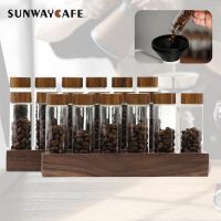 Creative Coffee Beans Tea Display Rack Stand Cereals Canister Glass Test Tube Sealed Storage Rack Clear Glass Bottle Rack