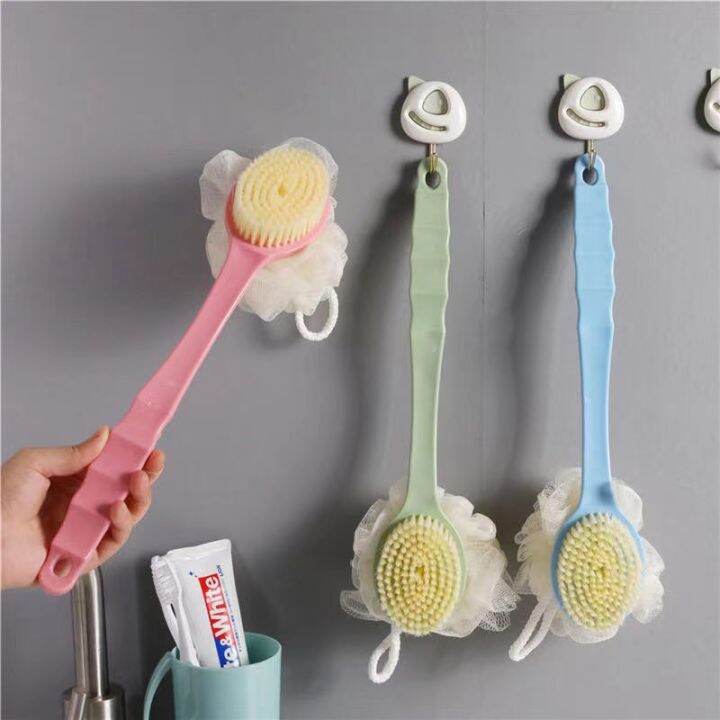 Double-sided Bath Brush with Bath Ball and Long Handle Bath Brush 2-in ...