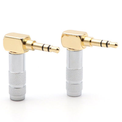 3.5mm L Shape Jack Gold Plated 90 Degree Angle Audio Connector Audio Plug Silver