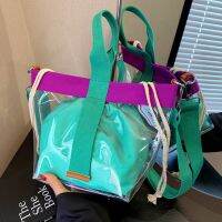 【CC】 2pcs/set Top-Handle Transparent Crossbody Fashion Adjustable for  Vacation