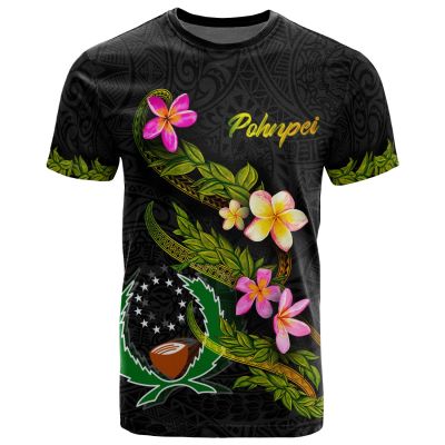 Pohnpei Polynesian Culture Tribal Island Retro Tattoo 3d Printing Mens And Womens Summer Streetwear Short-sleeved T-shirt A-4