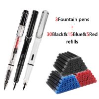 53PCS fountain pen set 0.38mm tip black blue red Kawaii fountain pen school supplies replaceable ink office writing stationery