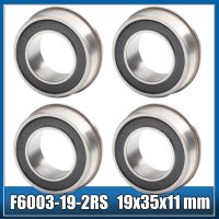 4PCS F6003 F6003RS Bearing F6003-19-2RS 19x35x11 mm ABEC-1 Flange Ball Bearings F6003-RS Garden Cart Wheel Bearing Axles  Bearings Seals