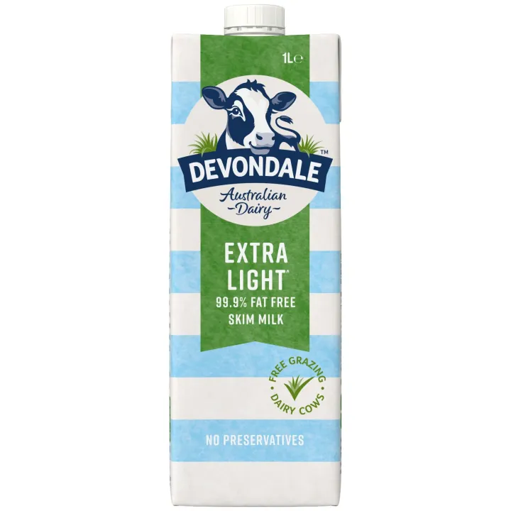Devondale UHT Skim Milk 1L - Extra Light 99.9% Fat Free Skin Milk