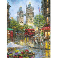 Landscape Street House 14CT Cross-Stitch Full Kit Embroidery Handicraft Knitting Handiwork Craft Gift Promotions Package Decor