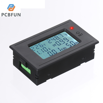 pcbfun ไฟฟ้ากระแสสลับแรงดันไฟแสดงผลแบบดิจิตอลไฟฟ้าวัตต์-เครื่องวัดชั่วโมง