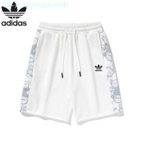 Adidas [ผ้าฝ้าย100] โคลเวอร์แฟชั่นคร็อปแพนท์คู่สำหรับผู้ชายผ้าฝ้ายลำลองกางเกงกีฬาขาสั้นฤดูร้อนใหม่