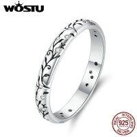 【❖New Hot❖】 TE4QDQ SPECIALTY STORE Wostu แหวนเรโทร100% 925เงินสเตอร์ลิงขัดซ้อนทับ Filigree แหวนใส่นิ้วสำหรับผู้หญิงเครื่องประดับเงินวินเทจ Anel Cqr659