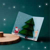 【YF】﹍⊕  Xmas Invitations Gifts New Year Greeting Card Kid Pop-UP Cards Marry
