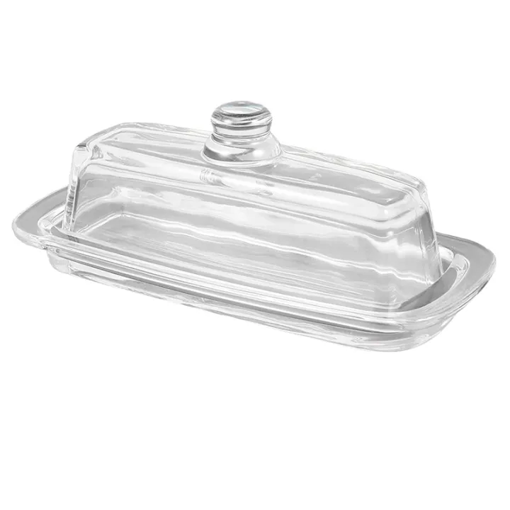 Glass Butter Dish with Lid Cream Cheese Dish Clear Butter Dish Butter