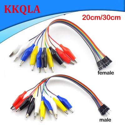 QKKQLA Double Head Eclectic Wire Jumper Male Female Alligator Clip to 10pin Crocodile Pince Test Lead Line Connection for DIY