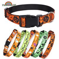 Twister.CK Halloween Cotton Dog Collar Heavy-Duty Fall Dog Collar Durable Soft Fabric Pet Dog Collar For Small Medium Large Dog