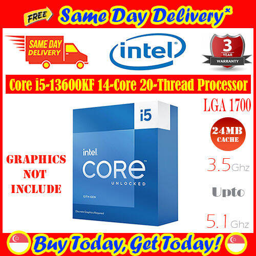 Free Same Day Delivery*] Intel Core i5-13600KF 3.5GHz (5.10GHz