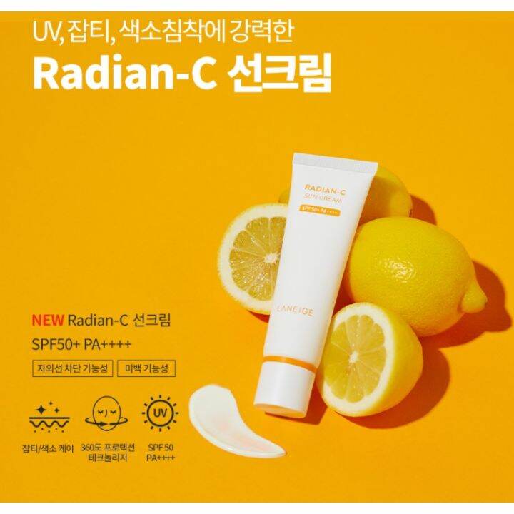 best-seller-ของแท้-รุ่นใหม่-laneige-radian-c-sun-cream-10ml-ครีมกันแดดเนื้อบางเบา-จากลาเนจ-ฉลากไทย-exp-2026-1-item