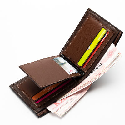 Business Casual Mens Wallet Short Wallet Trendy Mens Youth Wallet Multiple Card Slots Wallet -New